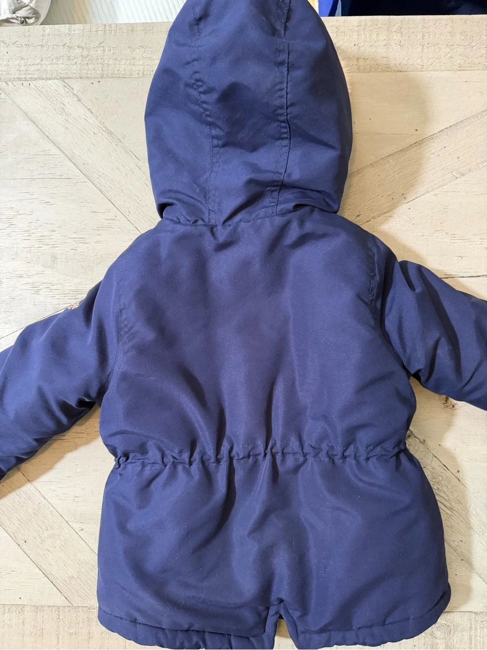 OshKosh B'gosh Navy Jacket with Pink Lining & Faux-Fur Trim Size 4T VGUC